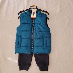 NEW Calvin Klein Puffer Vest & Pants Set